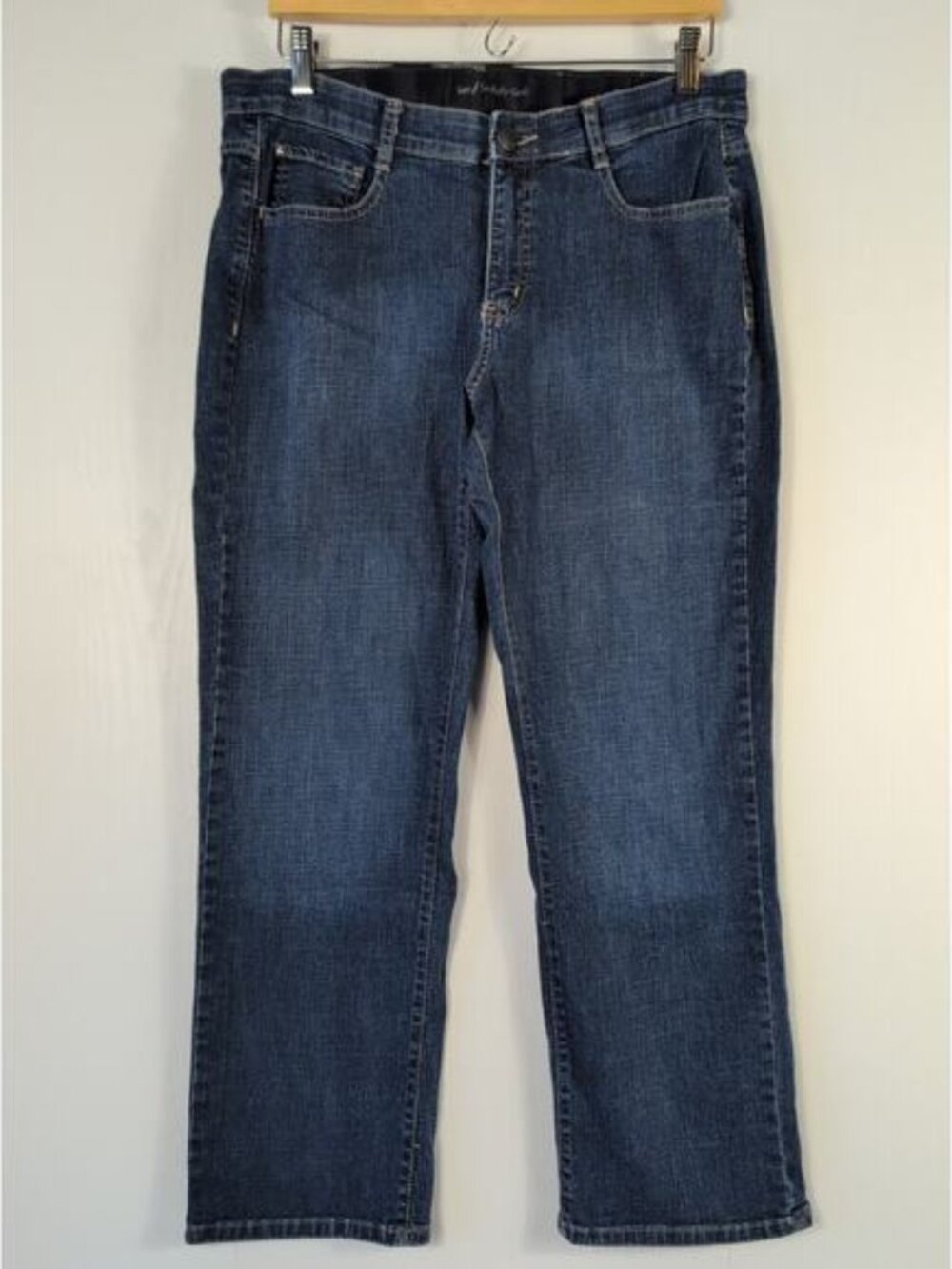 Lee Sinfully Soft Jeans Womens Petite Size 8 Blue Stretch Back Flap Elastic Wais